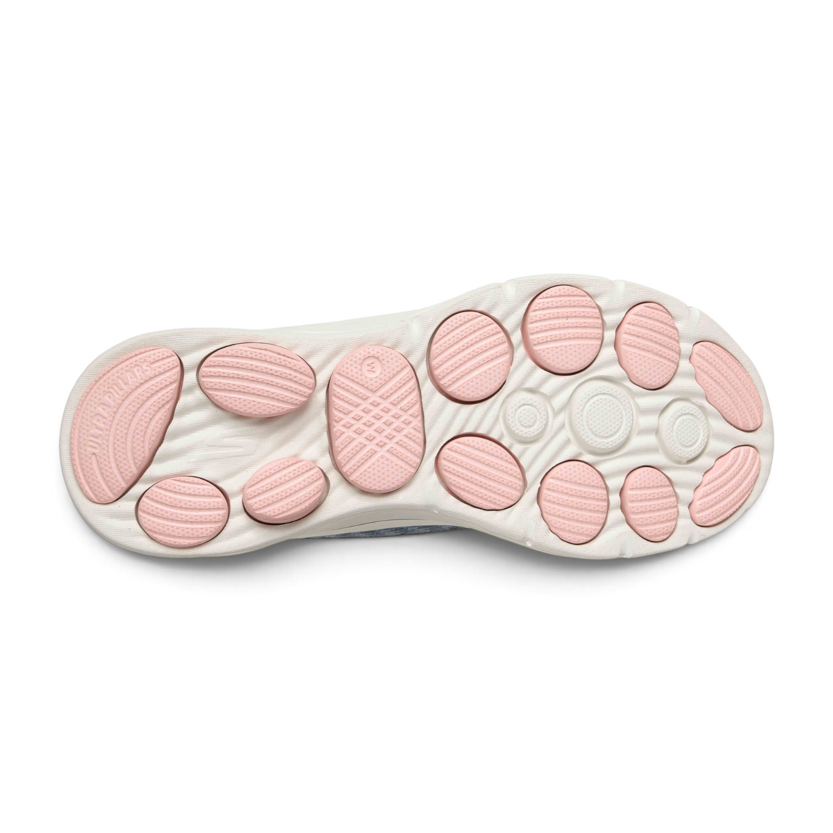 FRG GO WALK 8 - BRITT walking shoe outsole featuring white base with pink Ultra Pillars cushioning pods