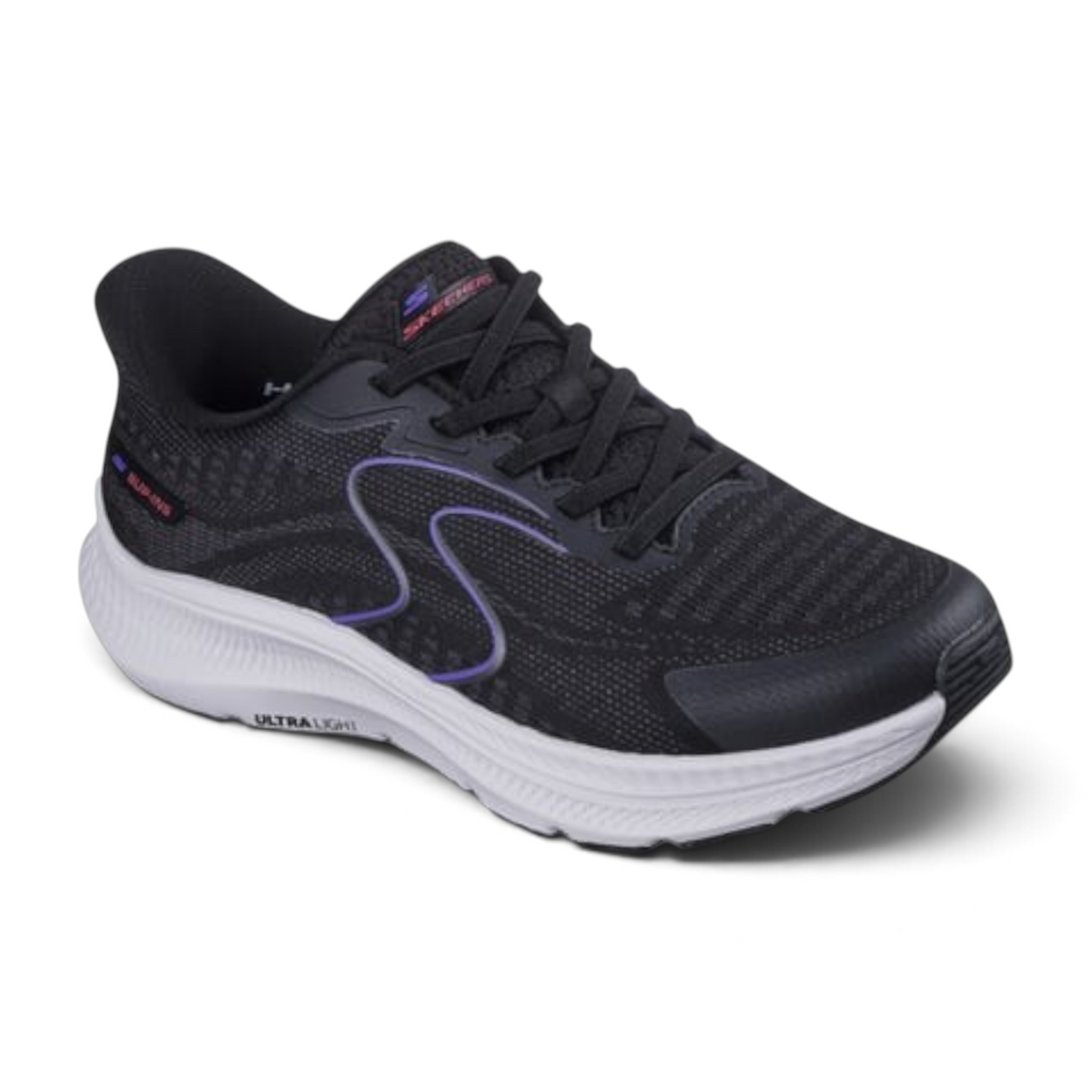 FRG GO RUN CONSISTENT 2.0 LOCKHART black running shoe with white Ultra Light midsole and purple accent details