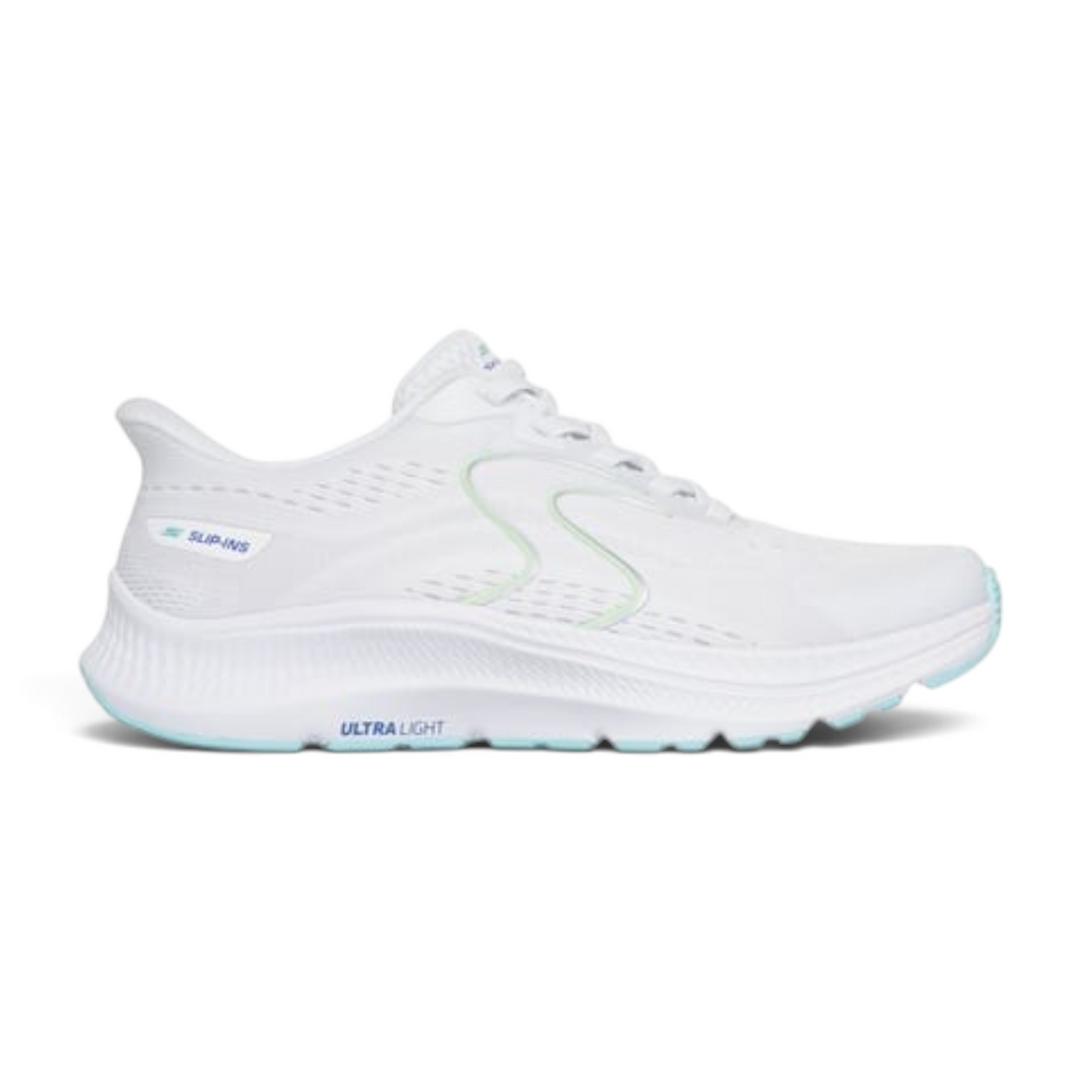 FRG GO RUN CONSISTENT 2.0 LOCKHART white lightweight slip-in running sneaker with light blue sole accents