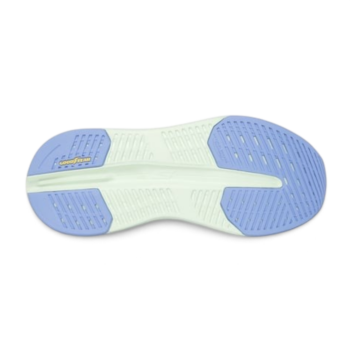 FRG Max Cushioning Glide-Step Hartford sneaker outsole with light blue and mint green rubber traction pattern