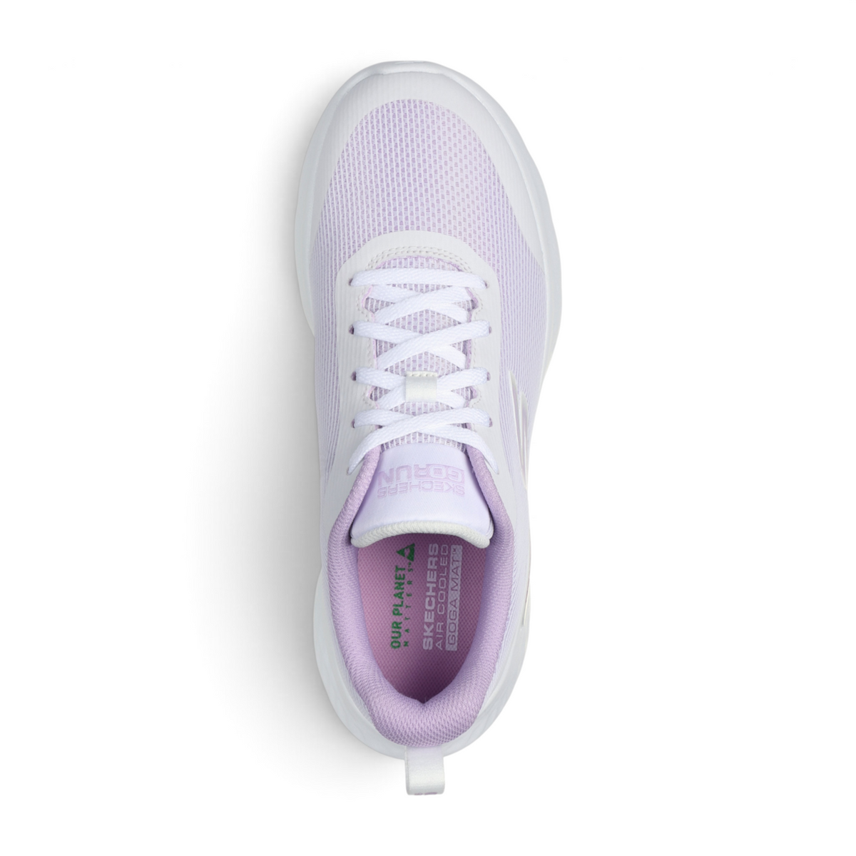 FRG GO RUN LITE lightweight running shoe in light purple mesh with white laces and cushioned insole