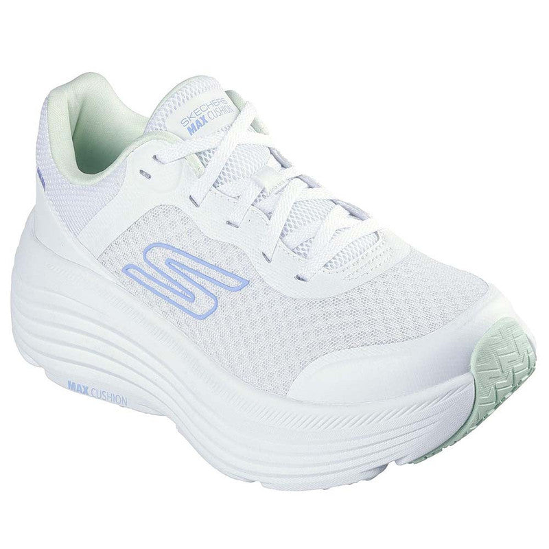 FRG Skechers Max Cushioning Endeavour white running shoes with light green accents and thick cushioned soles