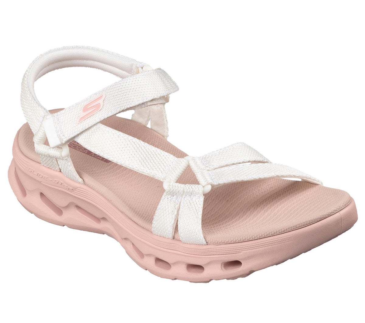 Skechers GO Walk Glide-Step 2.0 Sandal Rowen White Pink