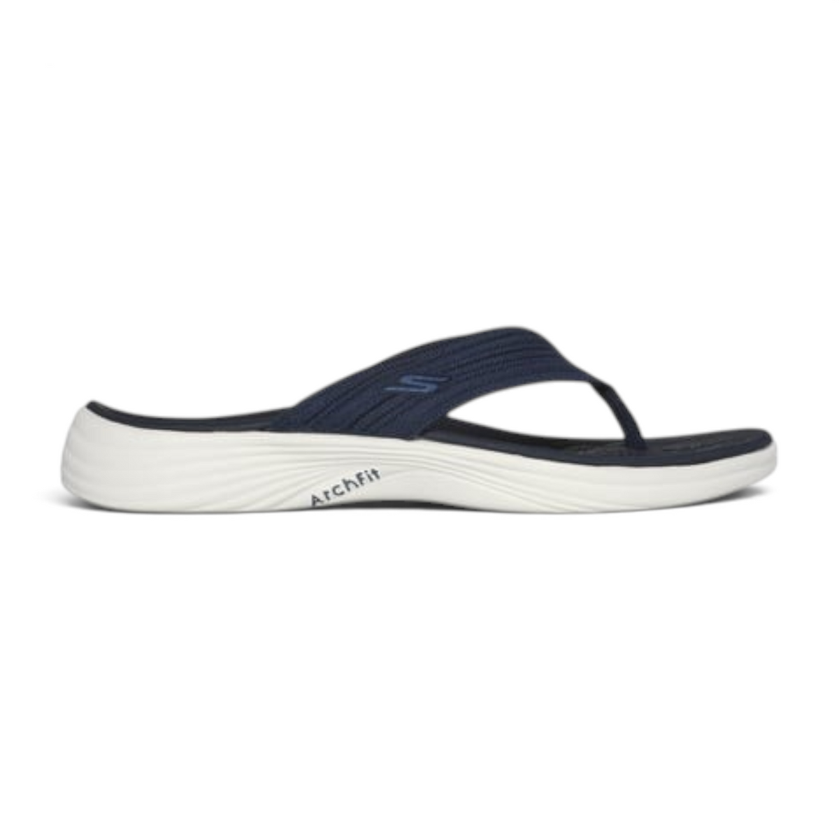 FRG Arch Fit Radiance Lure navy blue thong sandal with mono mesh upper and white cushioned sole