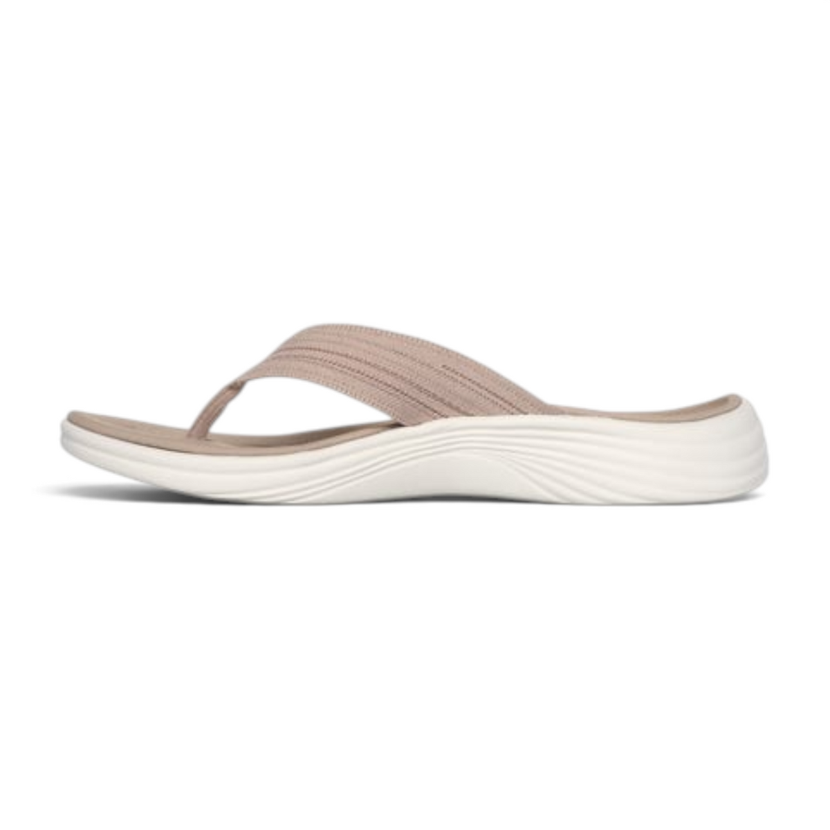 FRG Skechers Arch Fit Radiance Lure thong sandal in beige with a mono mesh upper and contoured footbed