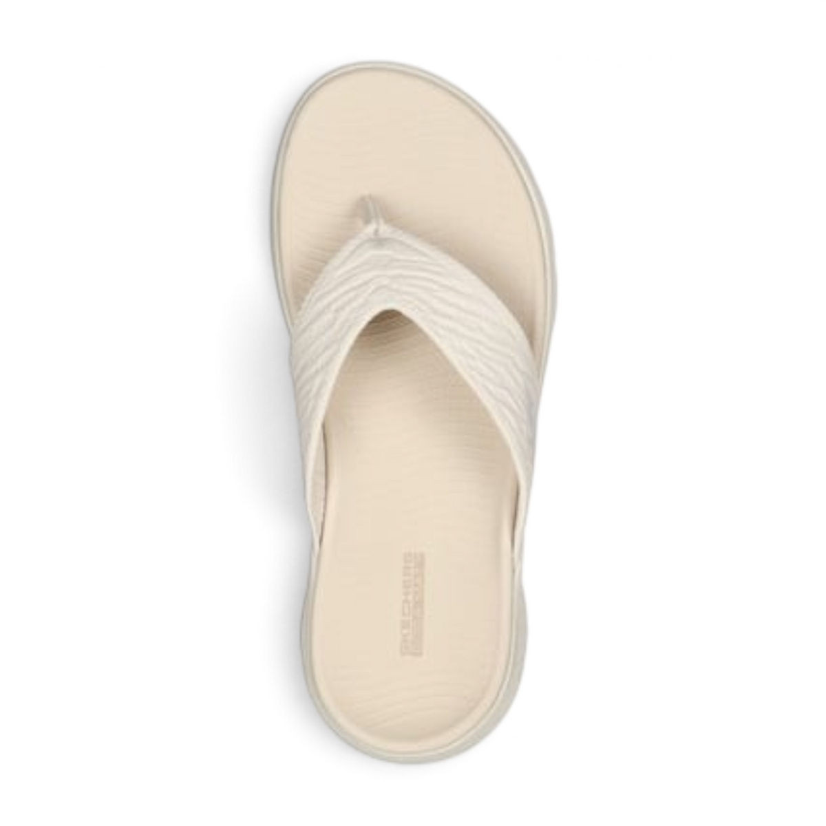 FRG Skechers GO WALK Flex Splendor 3-point thong sandal in cream with engineered knit upper and Goga Mat footbed