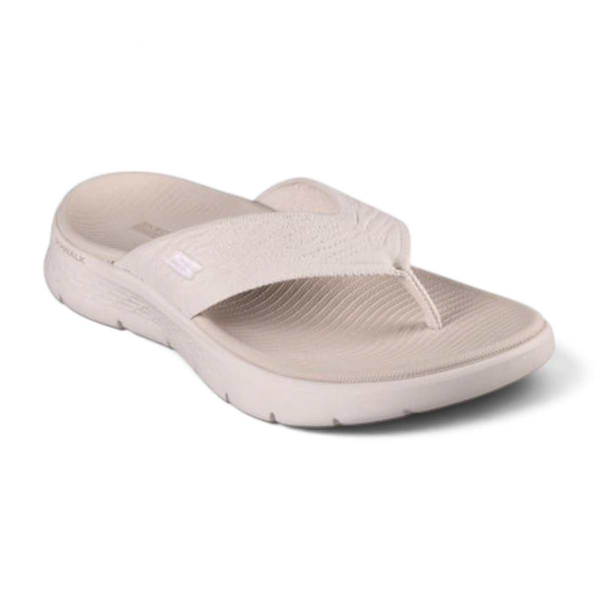 FRG Skechers GO WALK Flex Splendor 3-point thong sandal in beige with engineered knit upper and cushioned footbed