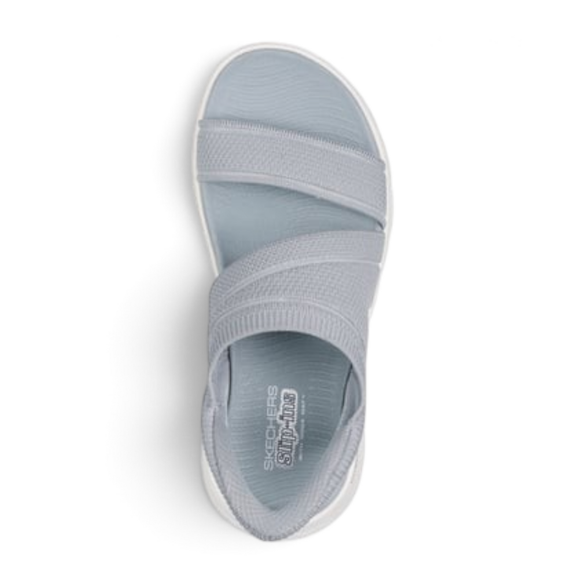 FRG SLIP-INS GO WALK FLEX ENTICING sandal in light grey with a comfortable cushioned footbed and stretch straps