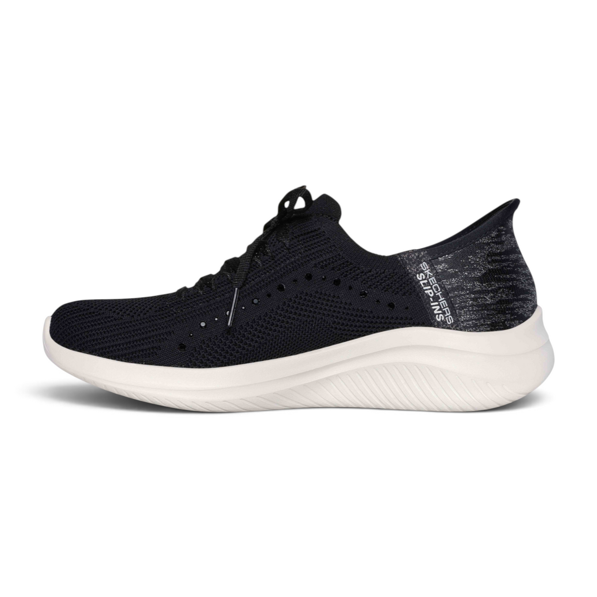 FRG ULTRA FLEX 3.0 SUMMER STRIPE black slip-on sneaker with a white cushioned sole and breathable knit upper