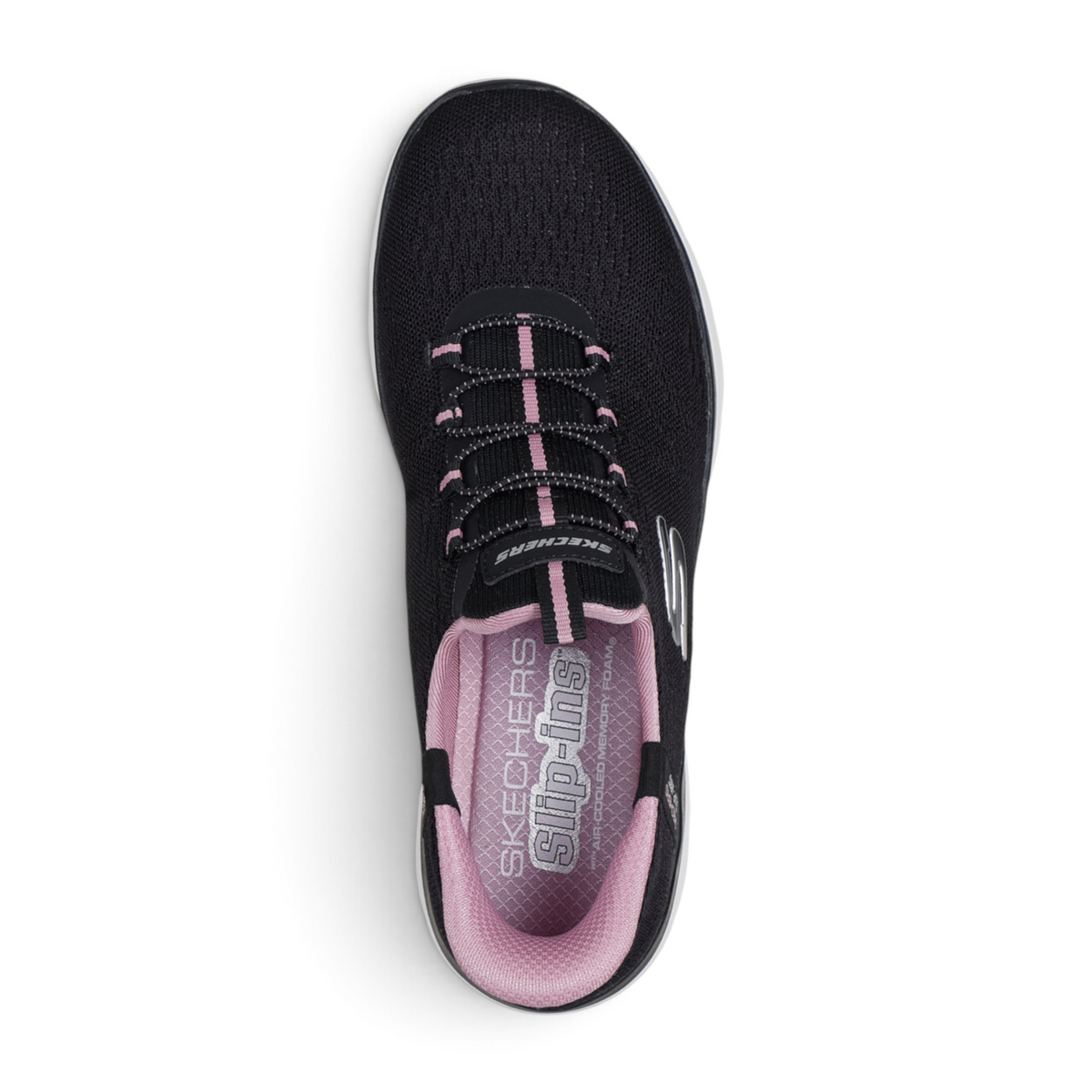 FRG SUMMITS DREAM CHASER black and pink slip-in athletic sneaker with breathable mesh upper and memory foam insole