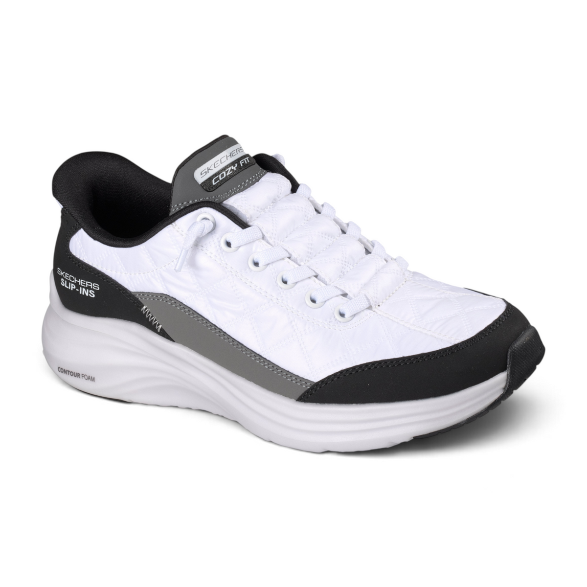 Skechers Sports Cozy Fit Slip-Ins Sneakers - White Black