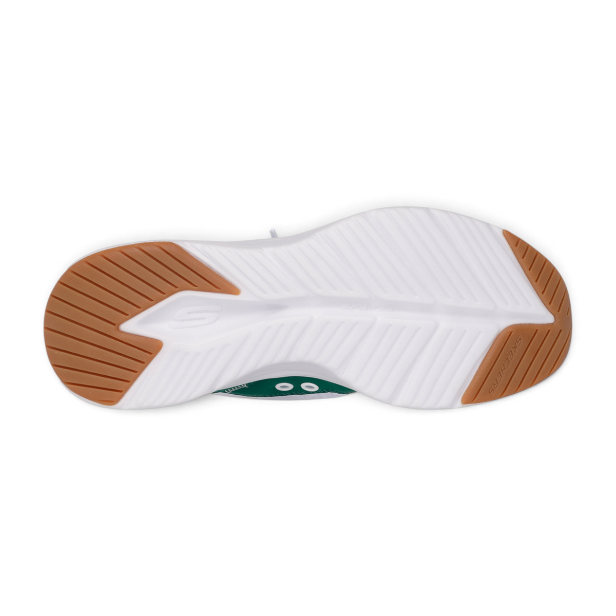 FRG Skechers Sports Cozy Fit Slip-Ins sneaker showing the white and brown textured rubber outsole