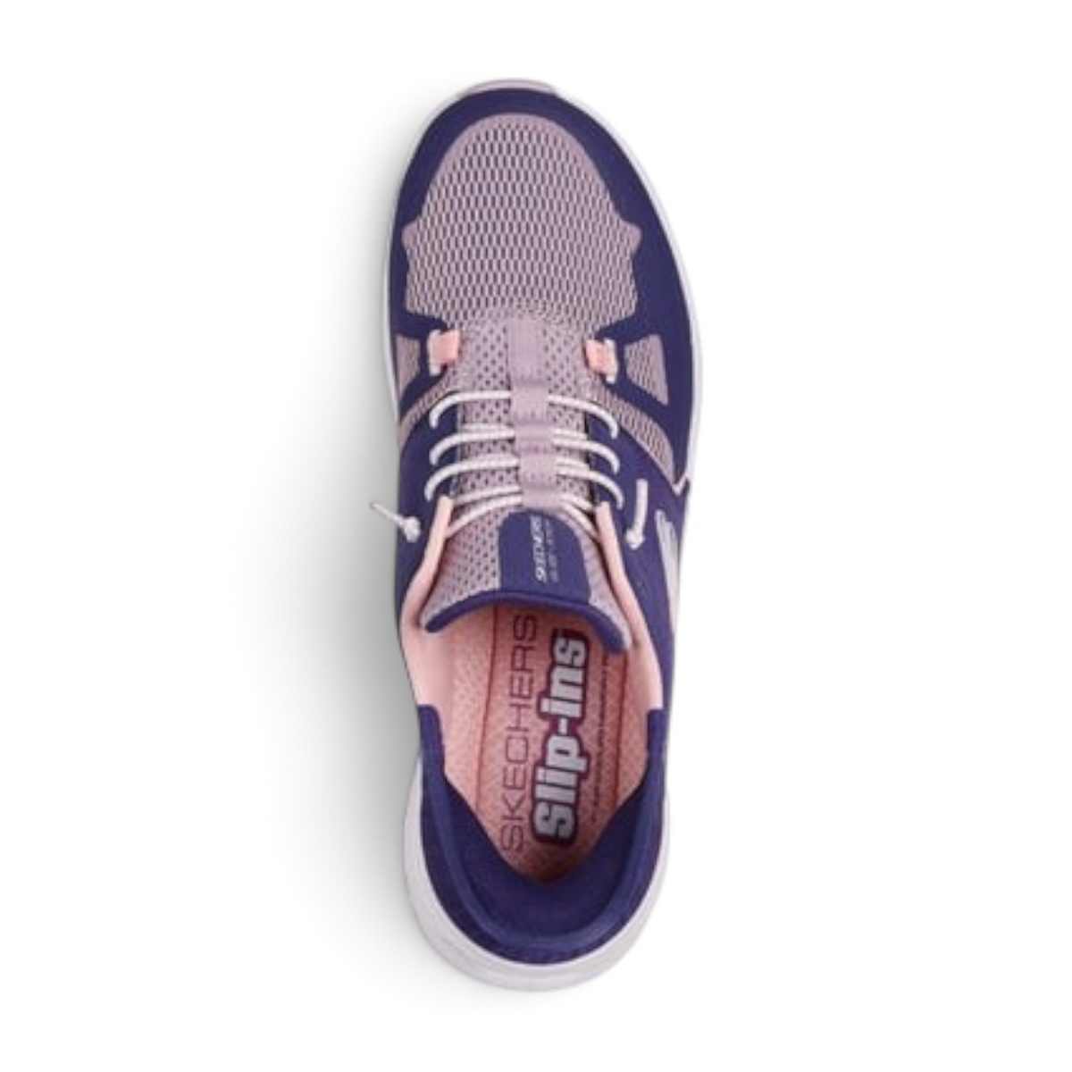 FRG GLIDE-STEP PRO purple and pink mesh slip-in athletic sneaker with white sole, top-down view
