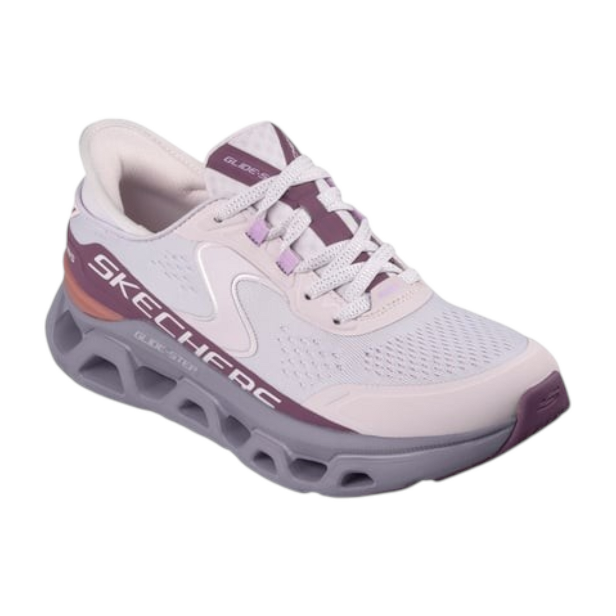 FRG GLIDE-STEP ALTUS women's athletic sneaker in light purple and mauve with a cushioned geometric sole