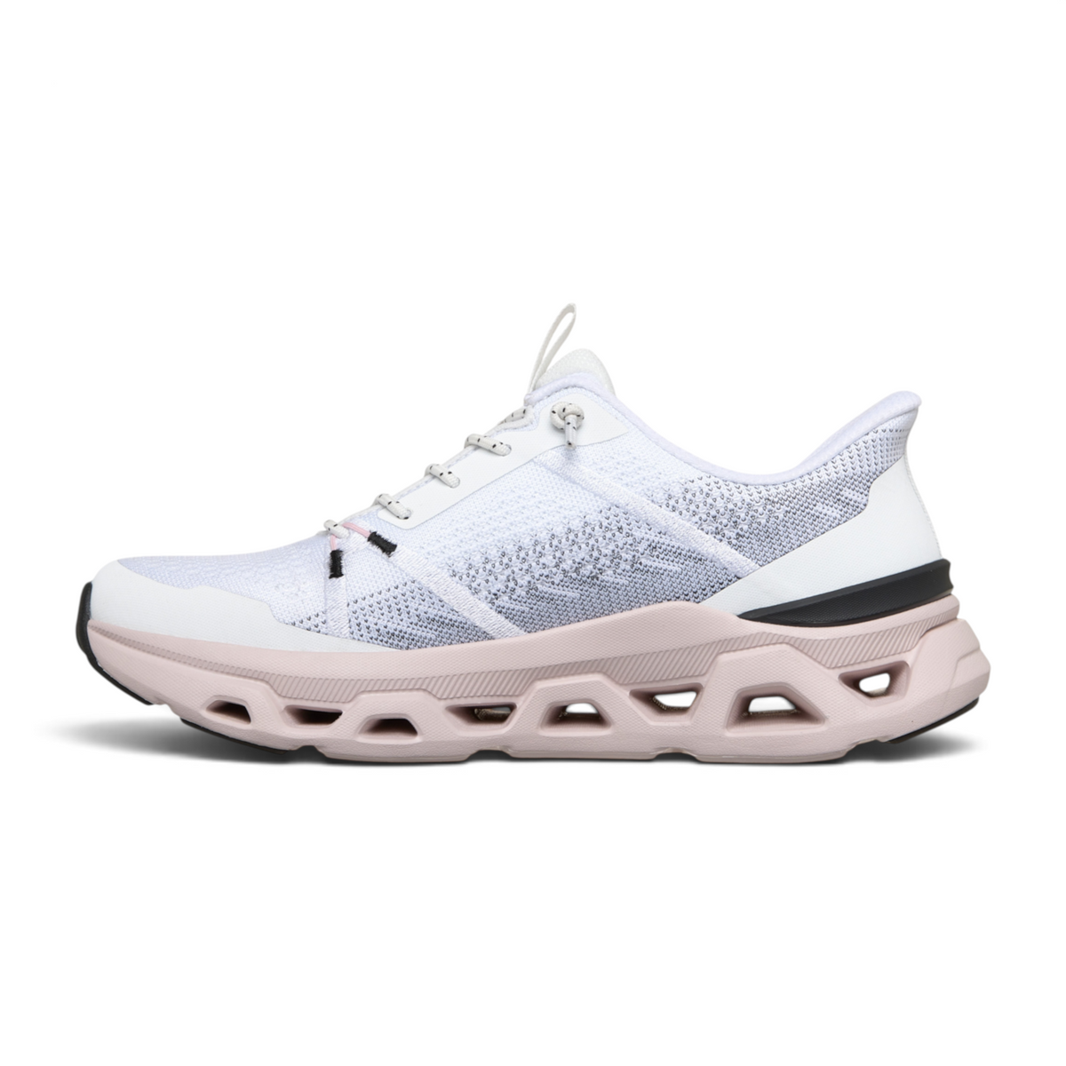 FRG GLIDE-STEP ALTUS FAST LANE sneaker in white and light pink with a breathable knit upper and chunky cushioned sole