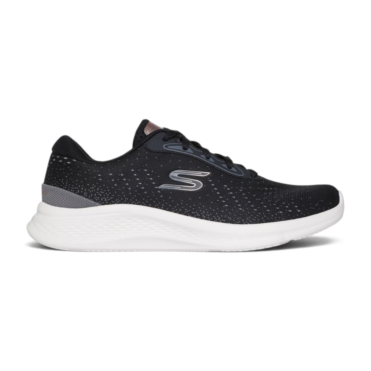 FRG Skechers Skech-Lite Pro 2.0 Fresh Flow black vegan lace-up sneaker with breathable mesh and white cushioned sole