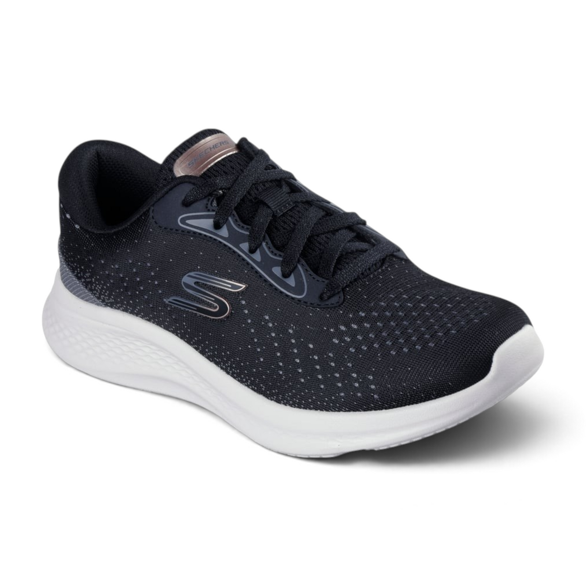 FRG Skechers Skech-Lite Pro 2.0 Fresh Flow black vegan lace-up sneaker with breathable mesh and white cushioned sole