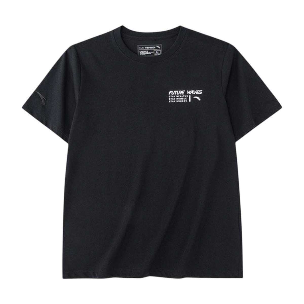 FRG black short sleeve t-shirt with Future Waves graphic print on the chest