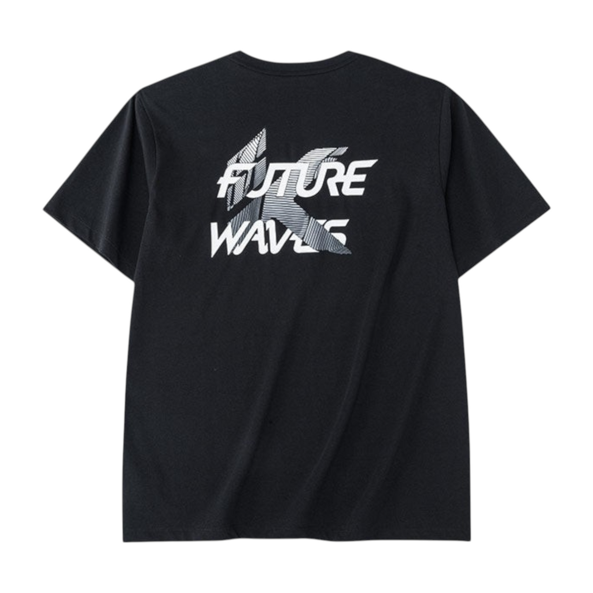FRG black short sleeve t-shirt featuring a white Future Waves graphic print on the back