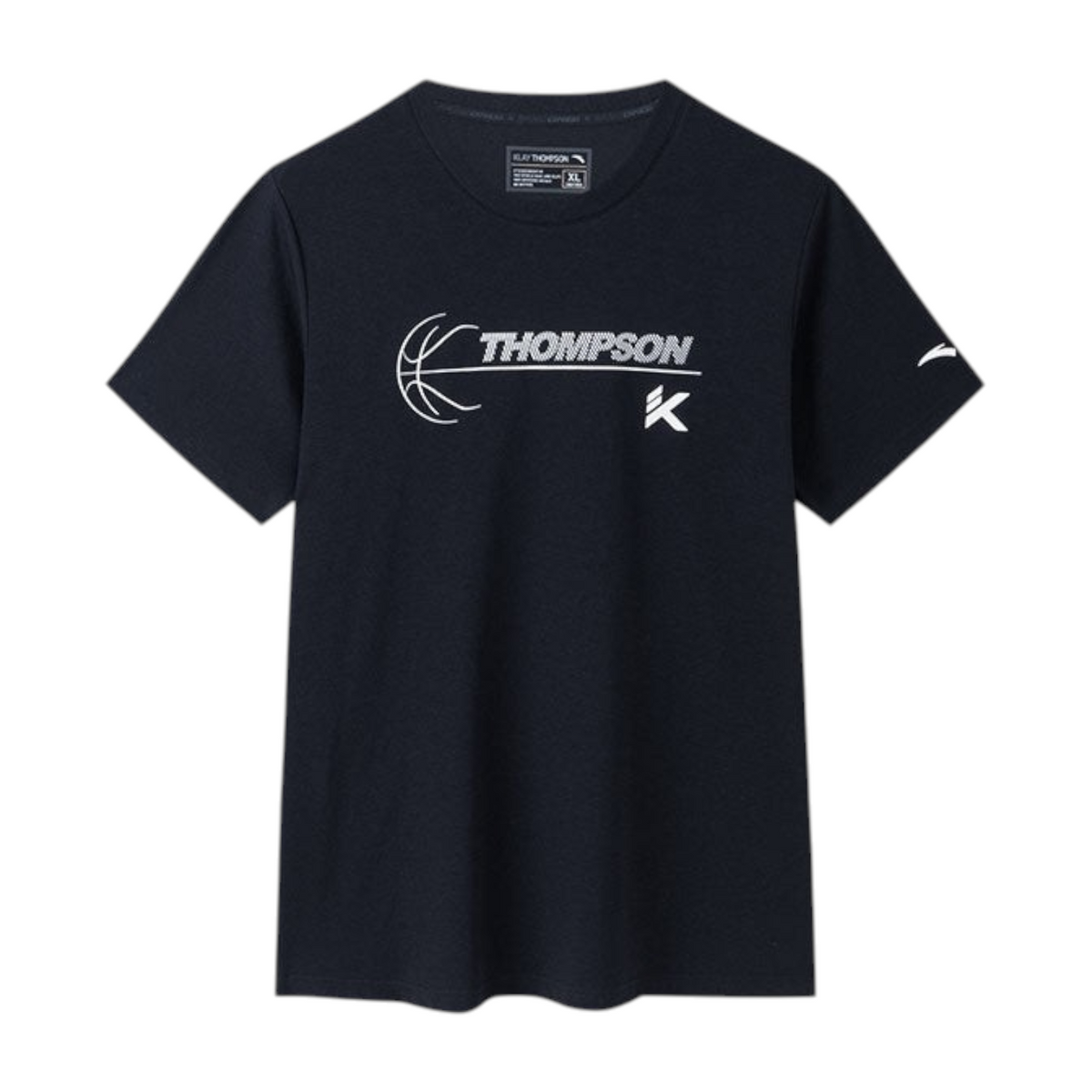 FRG ANTA black basketball short sleeve t-shirt with Klay Thompson graphic print on the chest