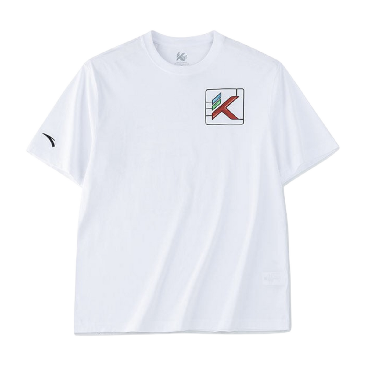 FRG ANTA Doll white short sleeve cotton t-shirt with a basketball-inspired graphic on the chest and crew neck.