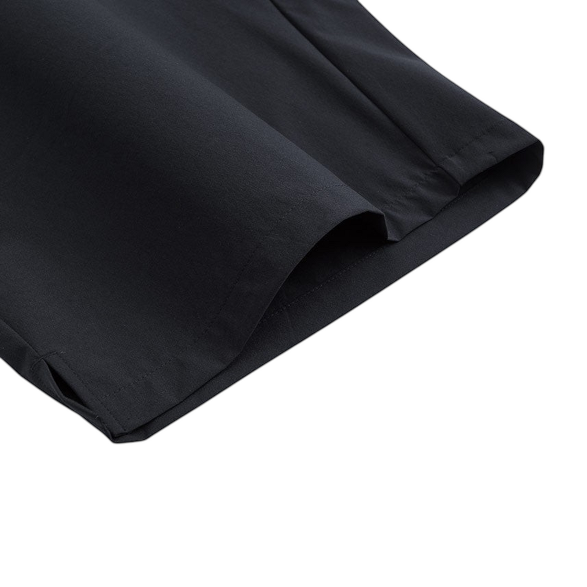 FRG ANTA Splash Express black woven athletic shorts featuring lightweight fabric and a comfortable hem detail.