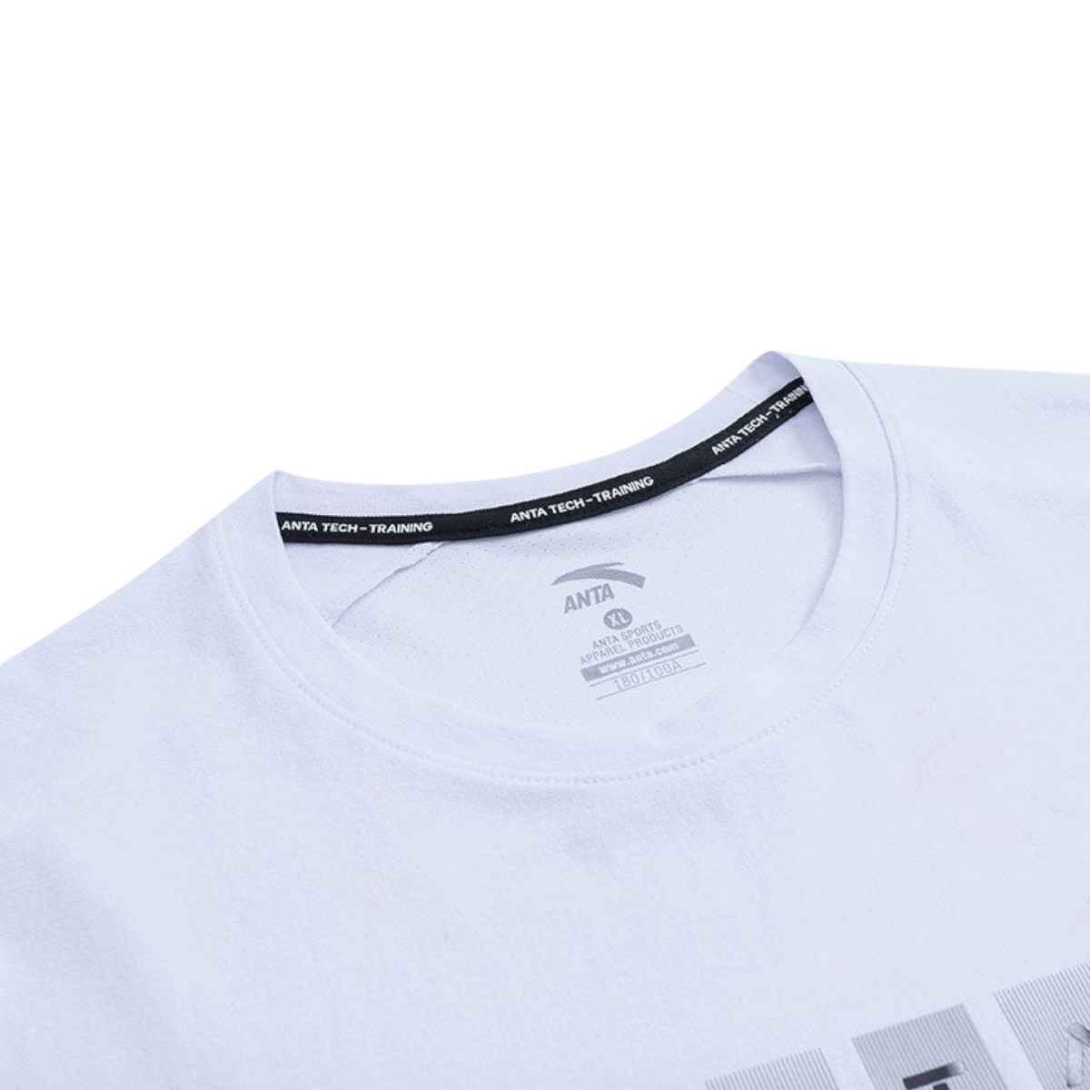 FRG ANTA white performance training t-shirt with crew neck and interior branded taping detail