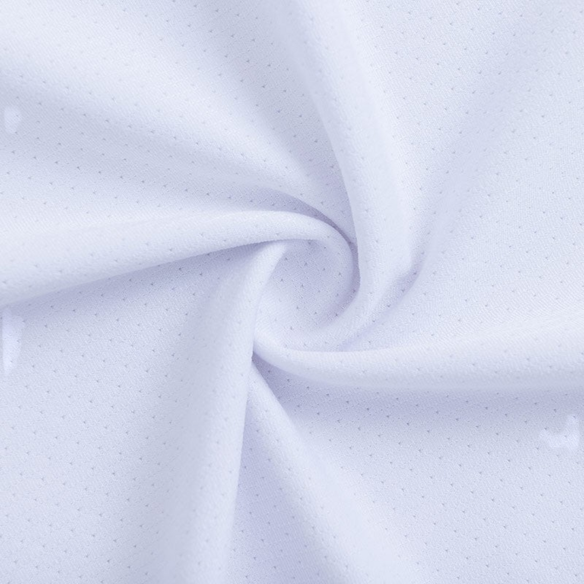 FRG ANTA white performance training shirt fabric with a breathable micro-perforated texture for airflow.