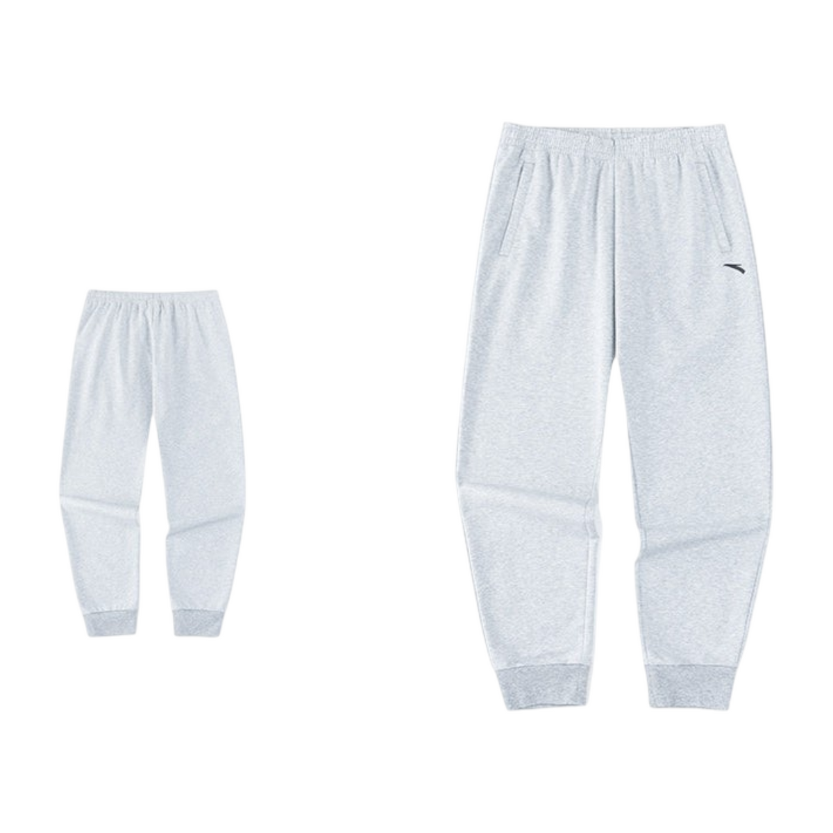 FRG ANTA Sorona knit track pants in heather grey with a comfortable elastic waistband and tapered cuffed ankles