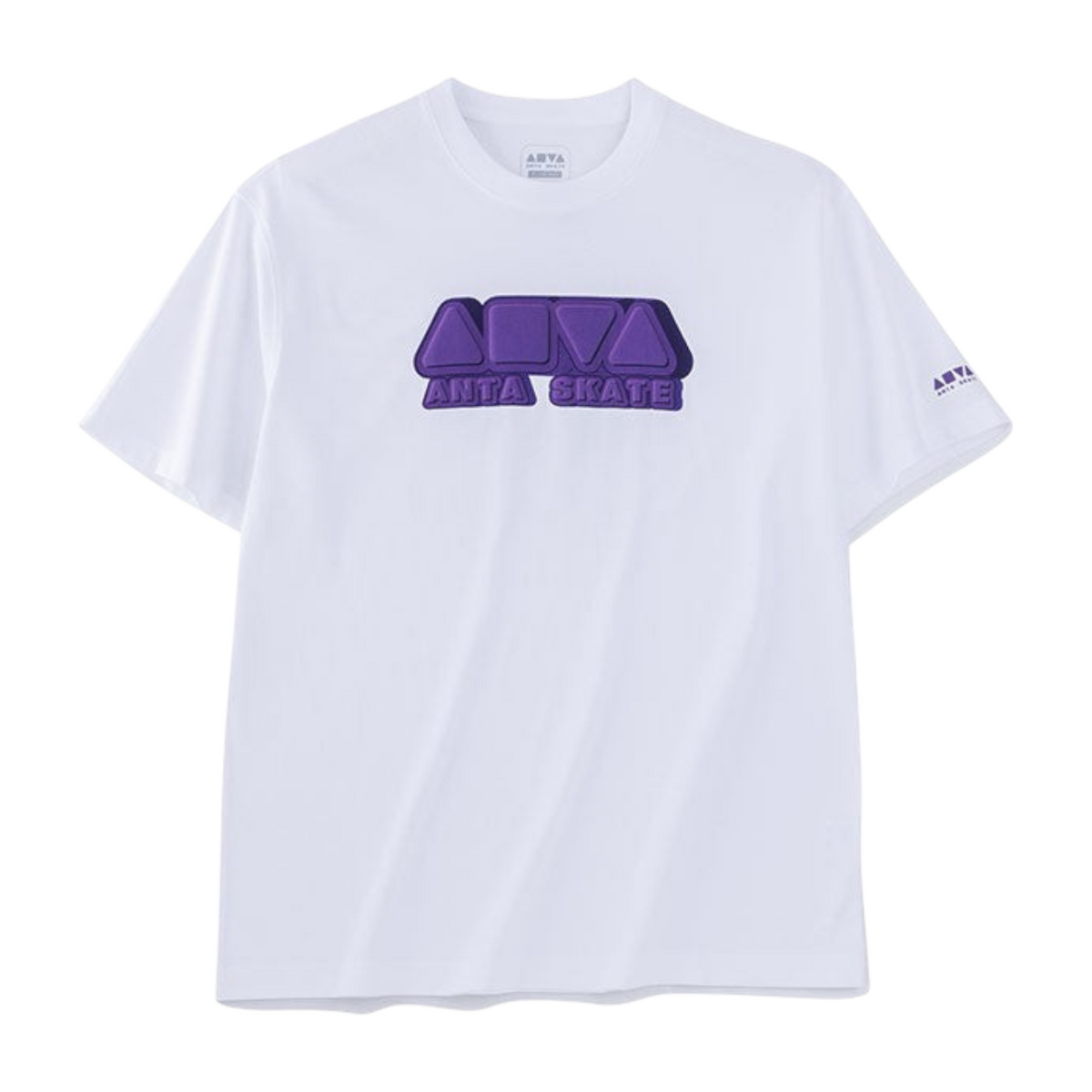 FRG ANTA A-Chill Touch white short sleeve t-shirt with purple ANTA SKATE graphic print on chest