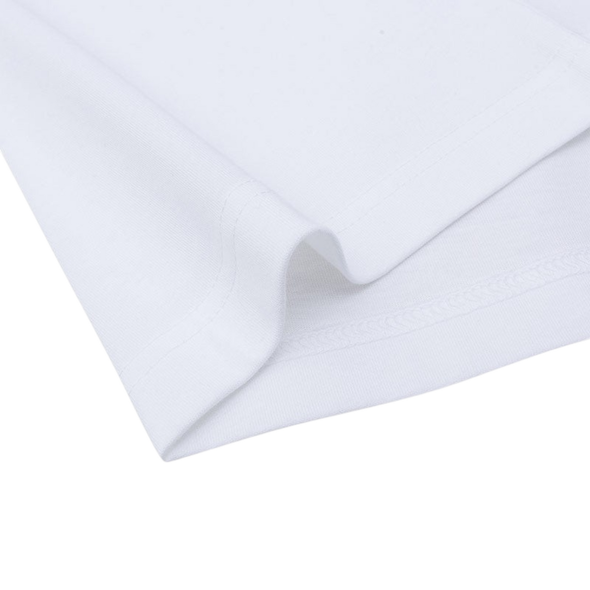 FRG ANTA A-Chill Touch snow white cotton t-shirt hem detail showing premium fabric texture