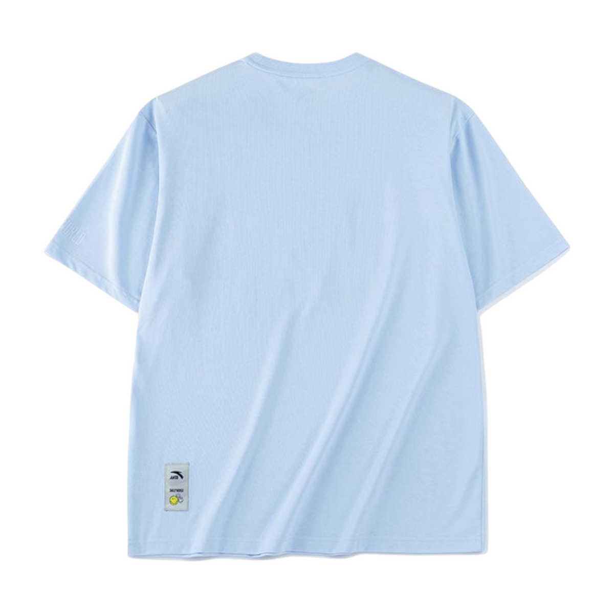 FRG ANTA blue short sleeve lifestyle t-shirt with EcoCozy soft fabric and antiseptic technology, back view