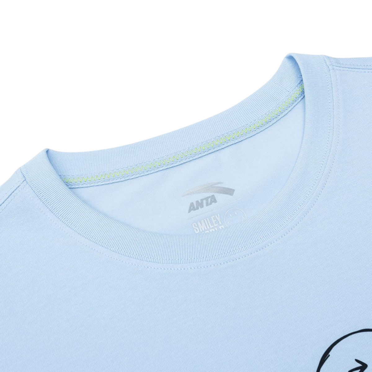FRG ANTA A-Antiseptic EcoCozy blue short sleeve t-shirt with ribbed crew neck and interior branding detail