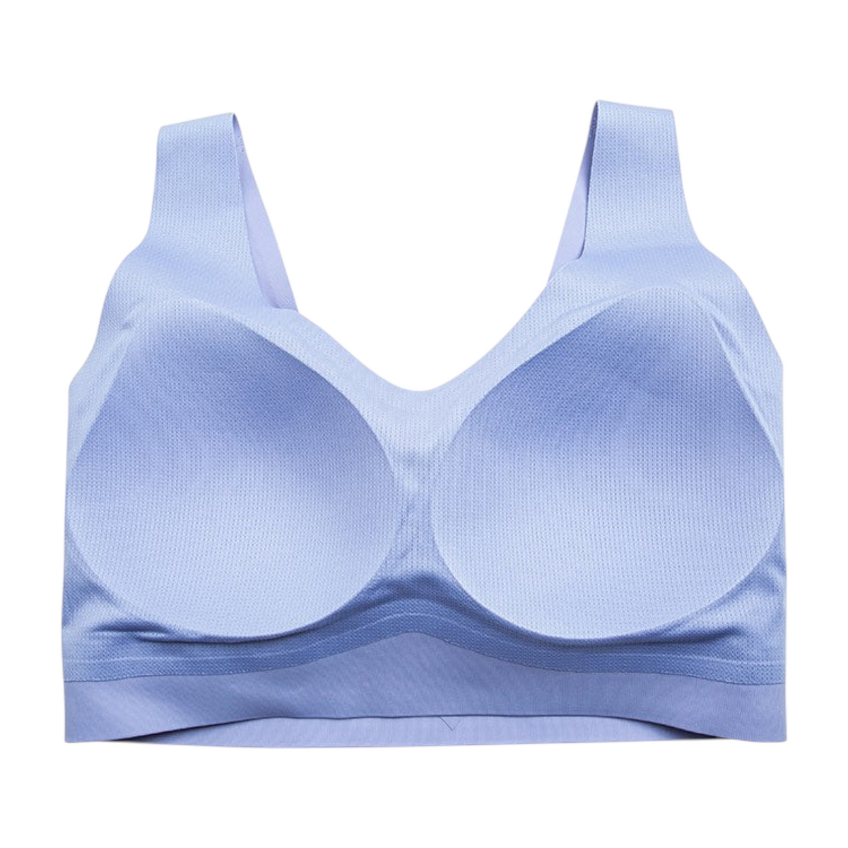 FRG ANTA A-Chill Touch ice blue yoga sports bra with breathable mesh texture and comfortable wide straps