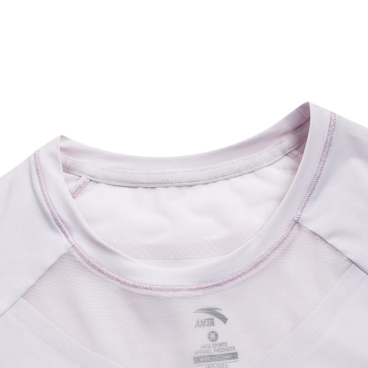 FRG light purple short sleeve athletic t-shirt with a round neckline and breathable mesh panel details