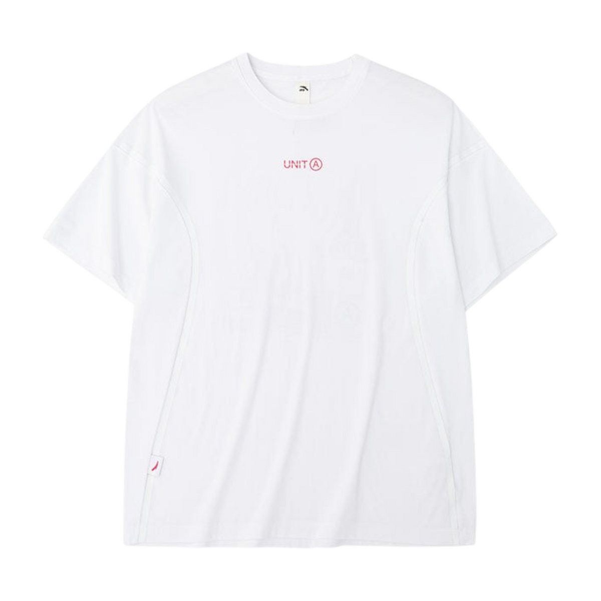 FRG ANTA Sorona snow white short sleeve cross training t-shirt with red logo detail and breathable fabric