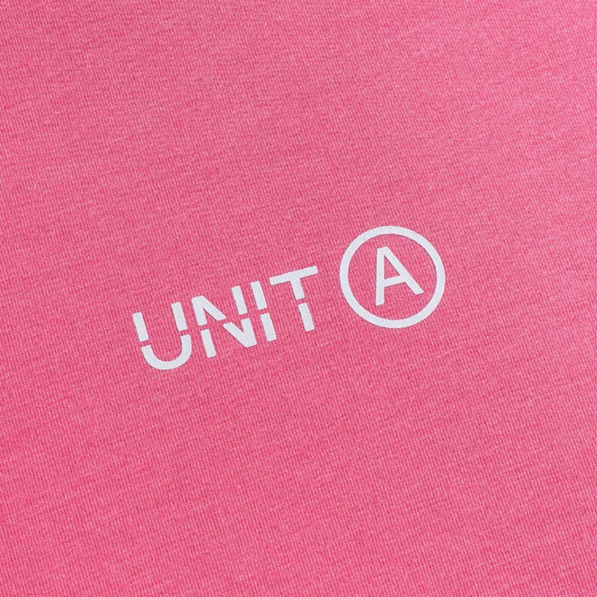 FRG ANTA Sorona red training t-shirt fabric detail with white UNIT A logo print