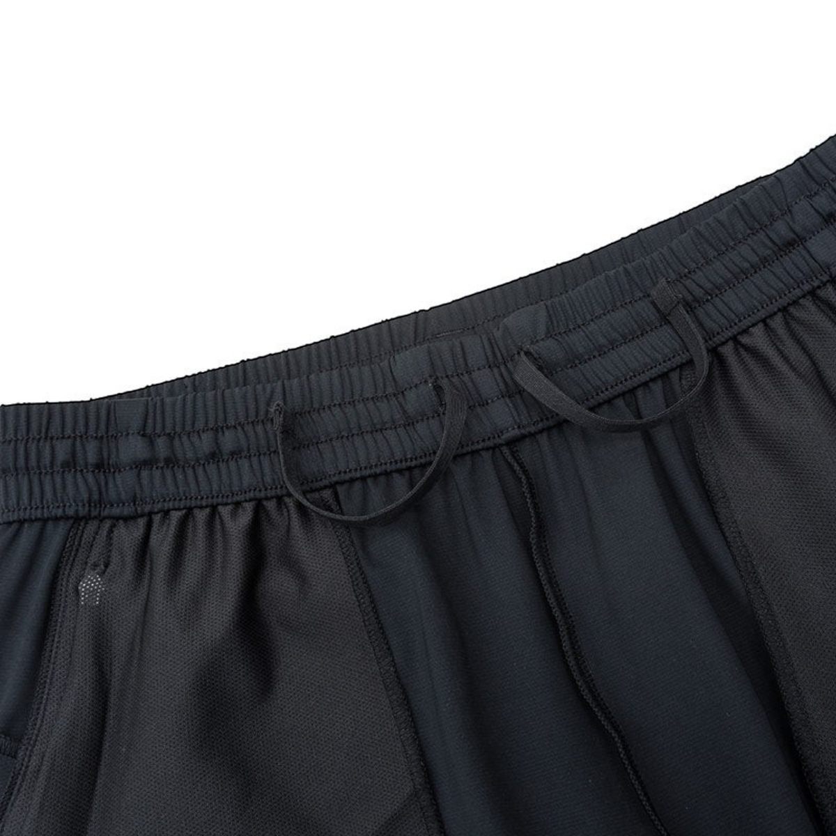 FRG ANTA A-Chill Touch II black running knit ankle pants featuring an elastic waistband with adjustable drawstrings.