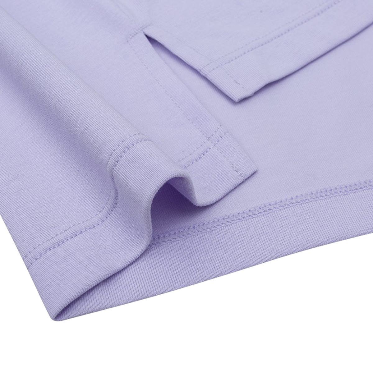 FRG ANTA A-Antiseptic EcoCozy purple short sleeve t-shirt fabric detail with side hem vent