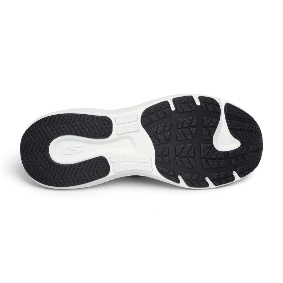 FRG GO RUN SUPERSONIC MAX running shoe outsole featuring a black and white rubber tread pattern for traction