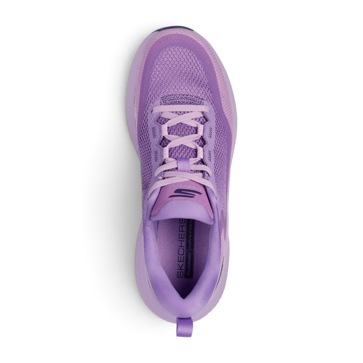 FRG Skechers GO RUN SUPERSONIC MAX running shoe in vibrant purple mesh with lace-up closure and cushioned sole