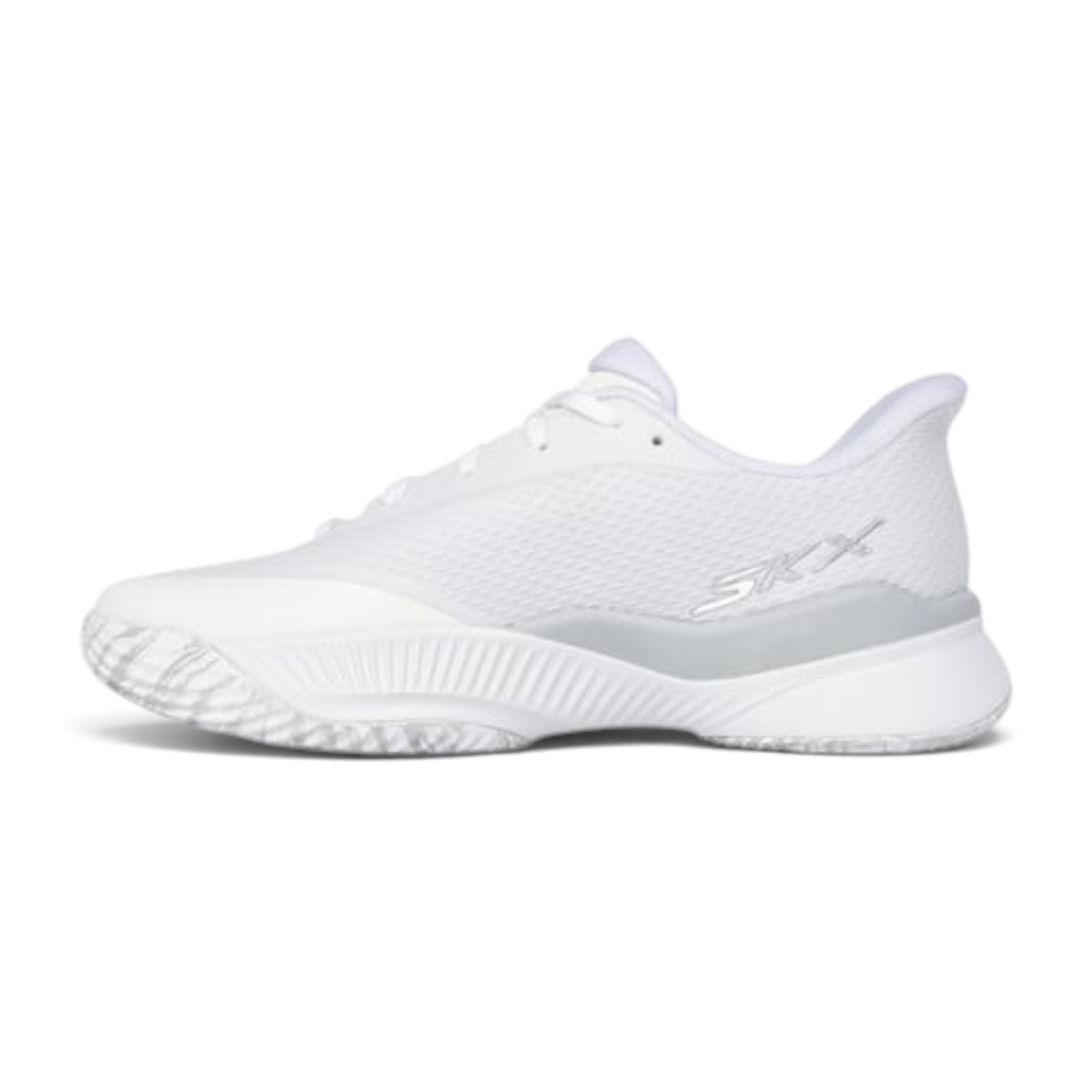 FRG Skechers Slip-ins State Champ tennis shoe in white with a breathable mesh upper and durable performance sole.
