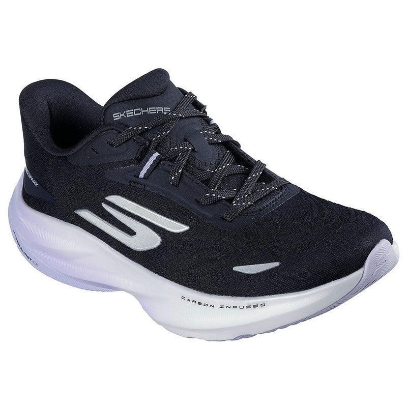 FRG Skechers Aero Spark black and purple performance running shoe with breathable mesh upper and lace-up design