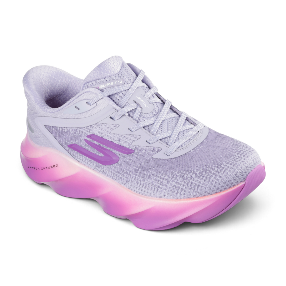 FRG SKX Aero Wave Burst running shoe in lavender mesh with a vibrant pink gradient Hyper Burst Ice cushioned sole.