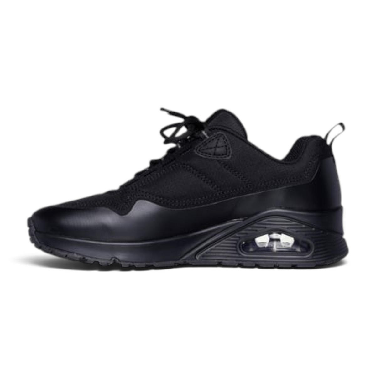 FRG UNO black athletic sneakers with a cushioned air sole unit and lace-up design for everyday comfort