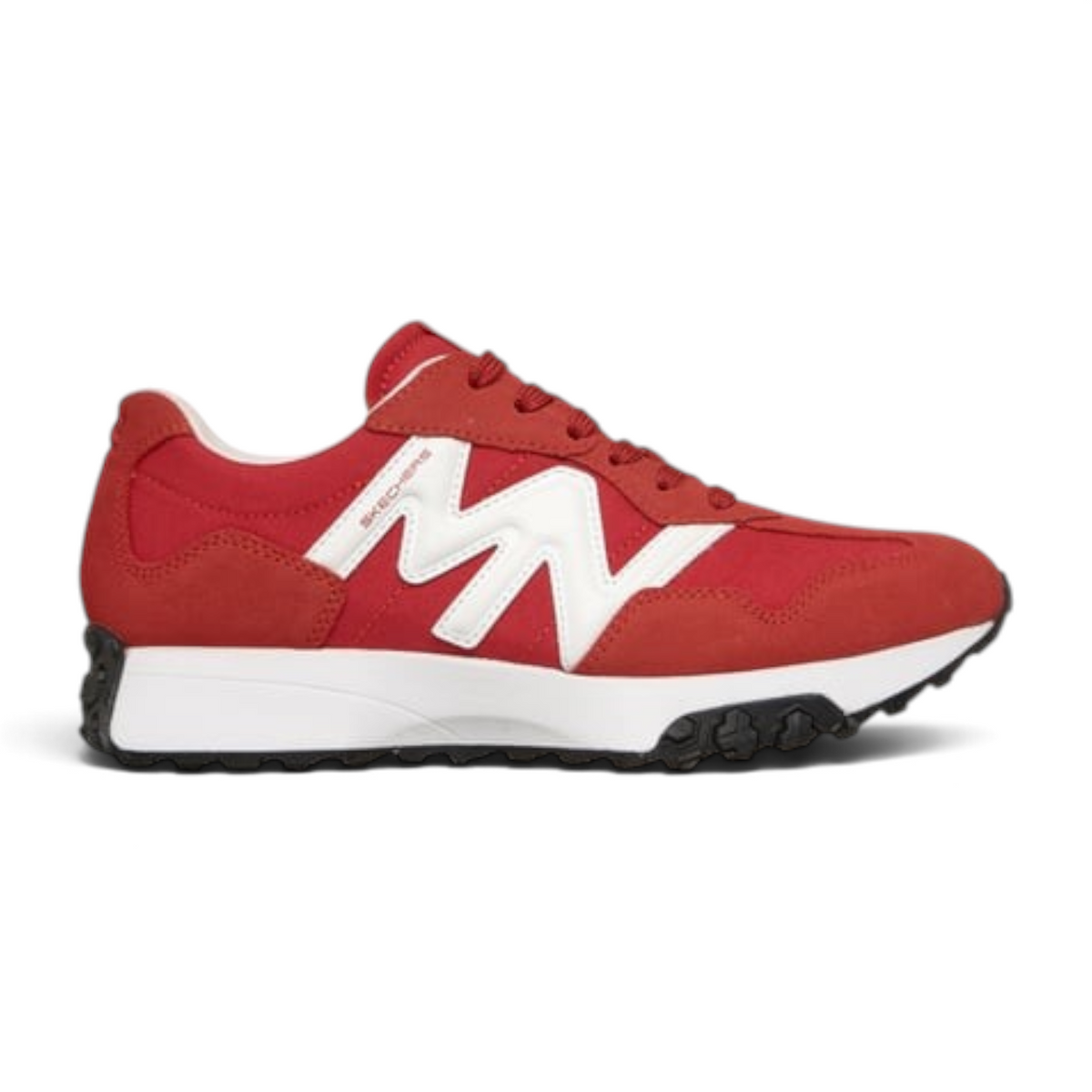 FRG Upper Cut Neo Jogger in red and white with suede overlays and a chunky black rubber outsole