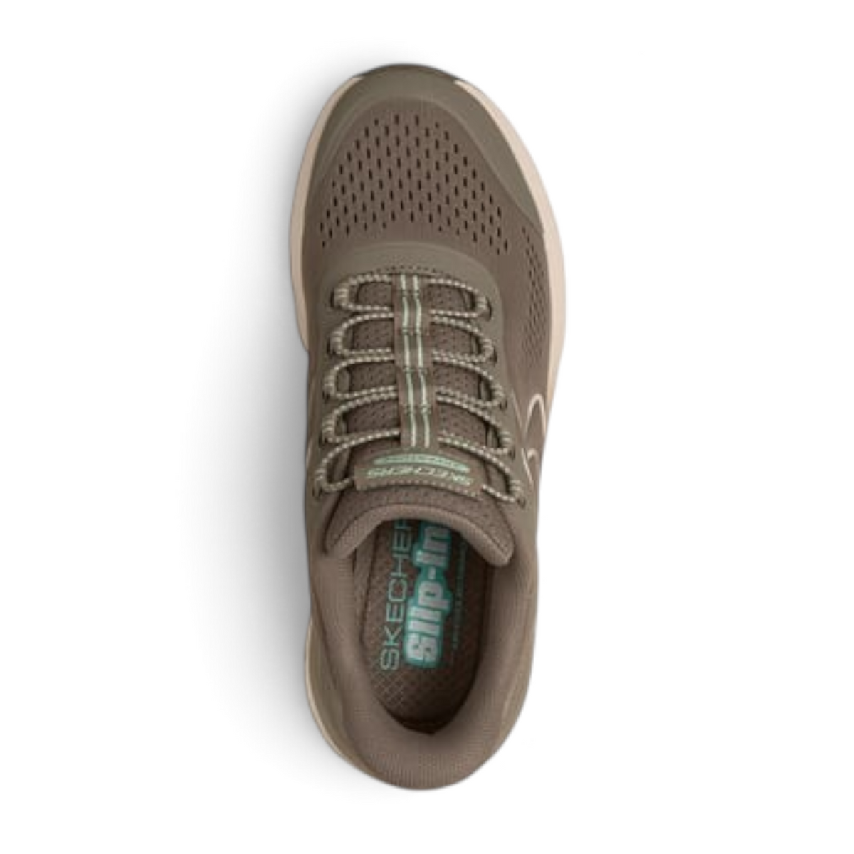 FRG GLIDE-STEP SOLE taupe slip-in sneaker with breathable mesh upper and cushioned sole, top-down view