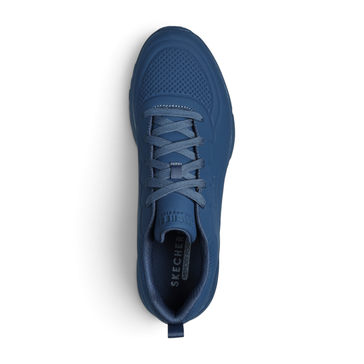 FRG UNO LITE - LIGHTER ONE sneaker in navy blue with a perforated toe box and lace-up closure, top-down view.