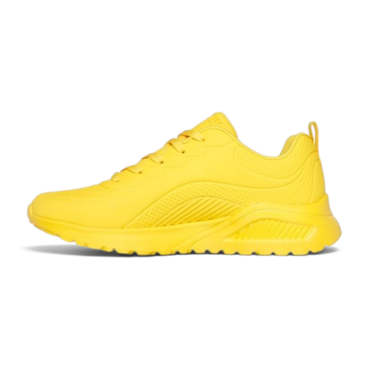 FRG UNO LITE yellow deboss durabuck lace-up fashion sneaker with a lightweight athletic sole
