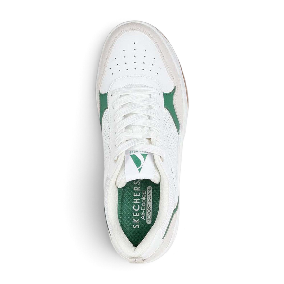 FRG Skechers Odyssey On The Way white and green low-top lace-up sneakers with a supportive court-style midsole